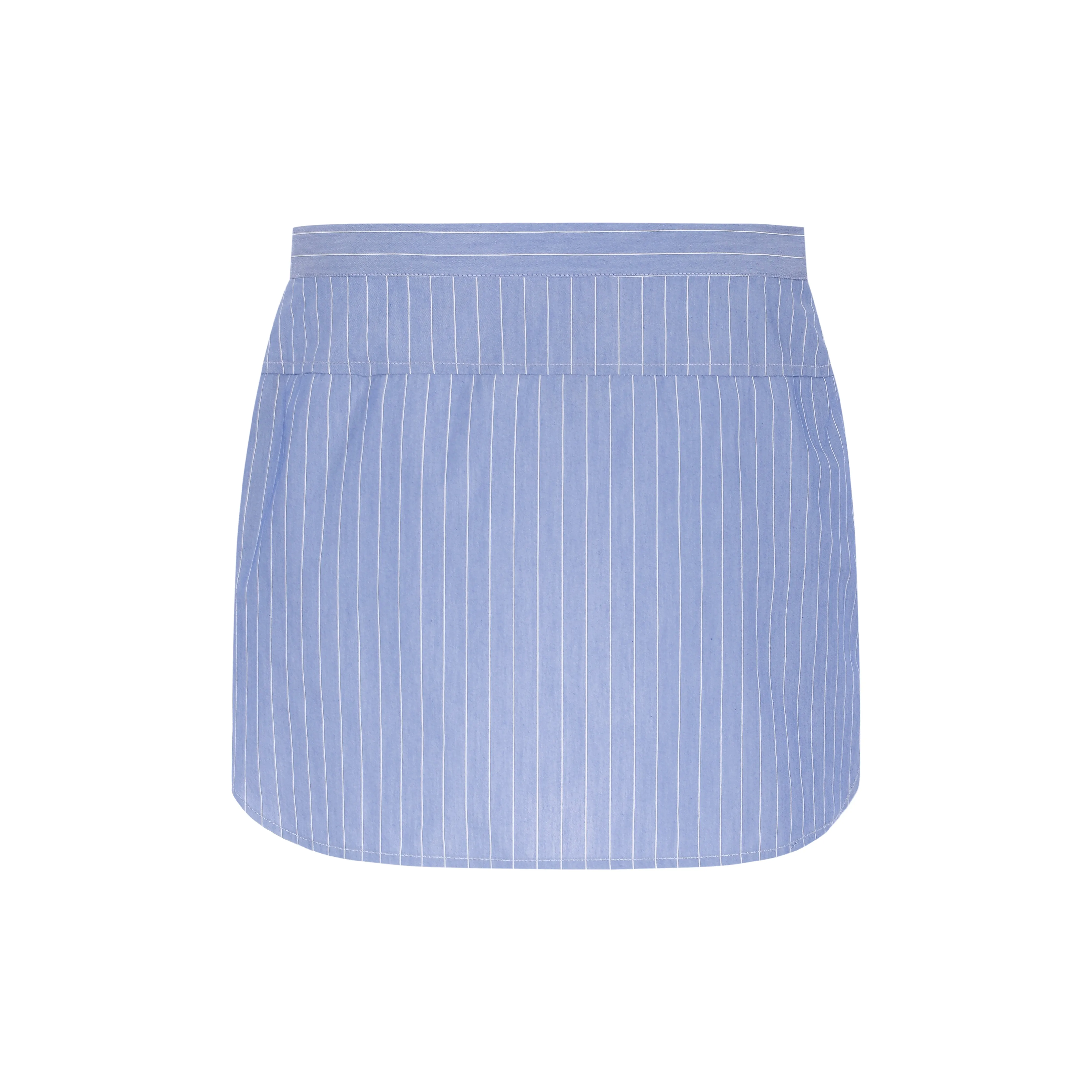 Yasmin Zip Up Skirt - Light Blue Pinstripe